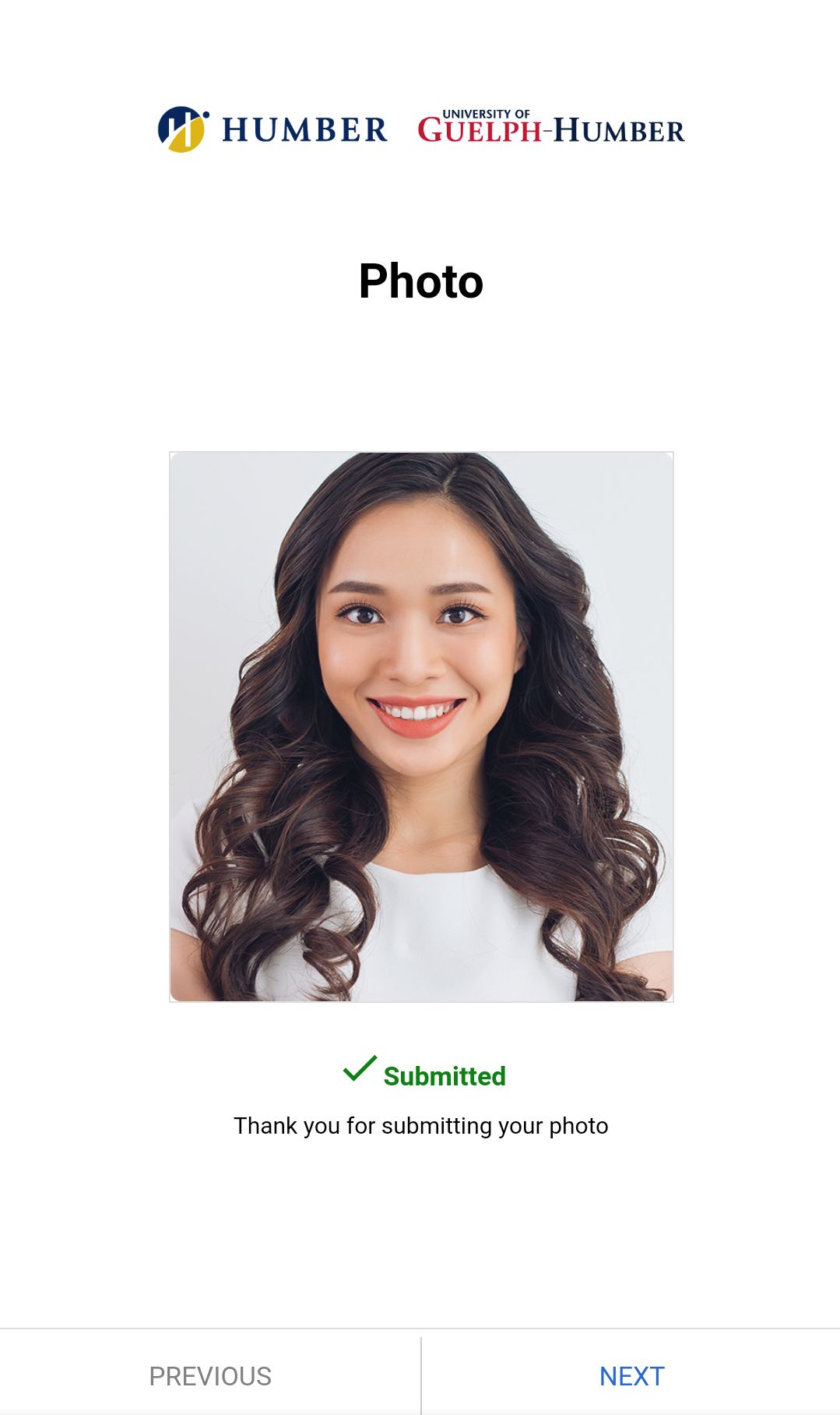 Screenshot of photo upload completed screen