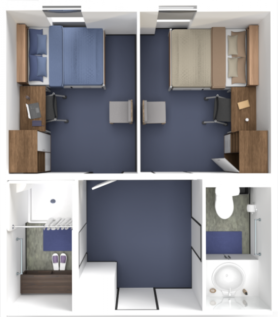 Semi Suite Rooms Top View